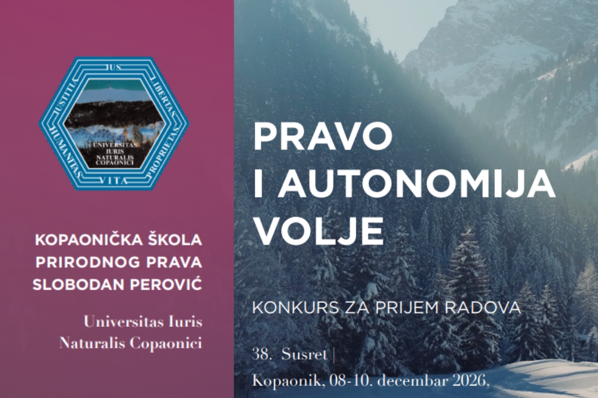 Konkurs za 38. Susret Kopaoničke škole prirodnog prava na Kopaoniku